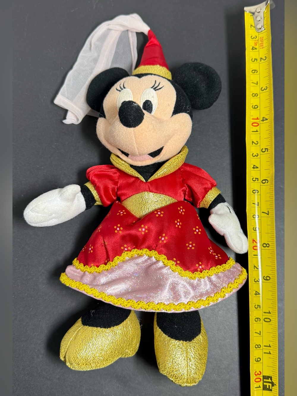Disney Parks Princess Minnie Mouse 12" Plush Doll - Red & Gold Medieval Dress